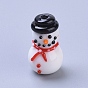 Perles lampwork, perles au chalumeau, faits à la main, bonhomme de neige de Noël dessin animé