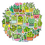 50 pegatinas de cactus autoadhesivas de pvc, vinilos de plantas impermeables para maleta, monopatín, refrigerador, casco, cáscara del teléfono móvil