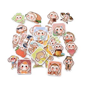 Cartoon Monkey Paper Stickers Set, Adhesive Label Stickers, for Water Bottles, Laptop, Luggage, Cup, Computer, Mobile Phone, Skateboard, Guitar Stickers