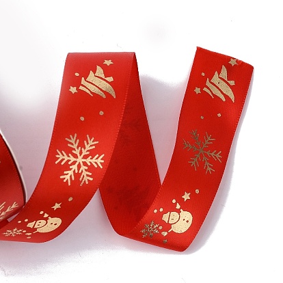 25 ruban de polyester imprimé sur le thème de Noël, pour le bricolage fabrication de bijoux