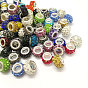 European Beads, with Grade A Chinese Rhinestone and Polymer Clay, Brass Core, 14x10mm, Hole: 5mm