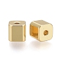 Brass Spacer Beads, Long-Lasting Plated, Cube