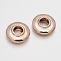 Alloy Beads, Long-Lasting Plated, Large Hole Donut Beads, 14x5mm, Hole: 5mm