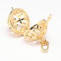 Rack Plating Brass Hollow Round Cage Pendants, For Chime Ball Pendant Necklaces Making, 28x25x21mm, Hole: 9x3.5mm