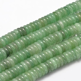 Плоские круглые/дисковые нити из натурального зеленого авантюрина