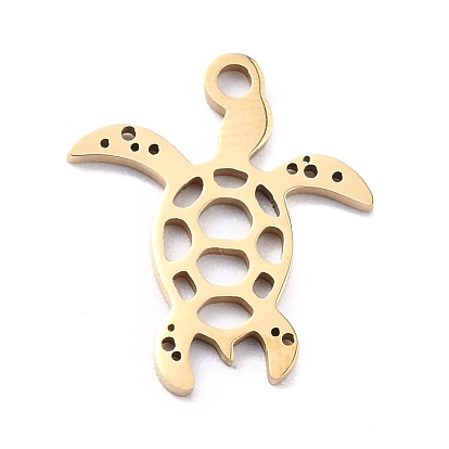 201 Stainless Steel Charms, Laser Cut, Manual Polishing, Turtle