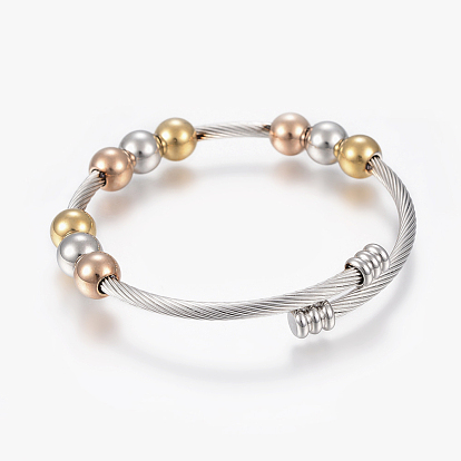 304 définit bijoux en acier inoxydable, bracelets et anneaux réglables