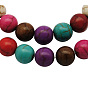 Synthetic Turquoise Beads Strands, Round, Dyed, 6mm, Hole: 0.4mm