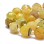 Jaunes naturelles perles d'opale brins, ronde, facette