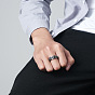Titanium Steel Skull & Cross Rotatable Finger Ring, Spinner Fidget Band Anxiety Stress Relief Punk Ring for Women