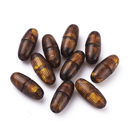 Fermoirs en laiton, avec résine et ambre (moulage par compactage), ovale, or