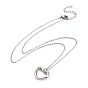 304 Stainless Steel Heart Pendant Necklace for Women