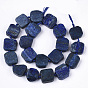 Natural Lapis Lazuli Beads Strands, Colored Wax, Rectangle
