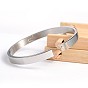304 Stainless Steel Bangles, Lord's Prayer Cross, 50x58mm