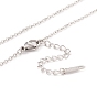 304 Stainless Steel Rectangle Pendant Necklace for Men Women