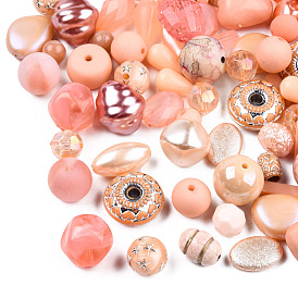 Perles acryliques, formes mixtes, 5.5~28x6~20x3~11mm, Trou: 1~5mm