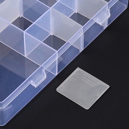 Plastic Removable Bead Containers, with Lid, 14 Compartments, Rectangle
