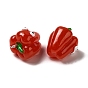 Cartoon Opaque Resin Vegetable Pendants, Funny Eye Bell Pepper Charms with Platinum Plated Iron Loops