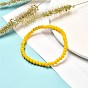 Faceted Glass Rondelle Beads Stretch Bracelet for Kid, Opaque Solid Color Glass Bracelet