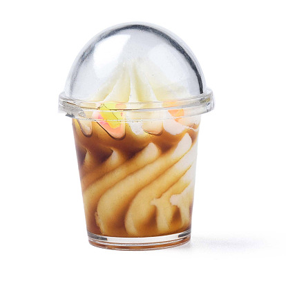 Resin Pendants, Imitation Ice Cream Cup Pendants, with Acrylic Cup & Polymer Clay Decor