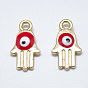 Alloy Charms, with Enamel, Religion, Hamsa Hand/Hand of Fatima /Hand of Miriam with Evil Eye