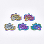 Ion Plating(IP) 201 Stainless Steel Charms, for Mother's Day, Phrase Best Mom