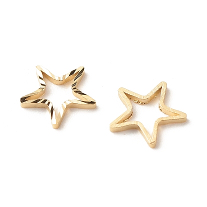 Brass Linking Rings, Long-Lasting Plated, Cadmium Free & Lead Free, Star