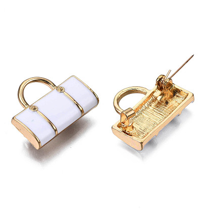 Travelling Bag Enamel Pin, Light Gold Plated Alloy Badge for Backpack Clothes, Nickel Free & Lead Free