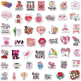 Valentine's Day Themed Paper Stickers, Waterproof Self-adhesive Removable Decals, for Water Bottles, Laptop, Luggage, Cup, Computer, Mobile Phone, Skateboard, Guitar Stickersing Albums Diary, Laptop, Cup, Cellphone Decor