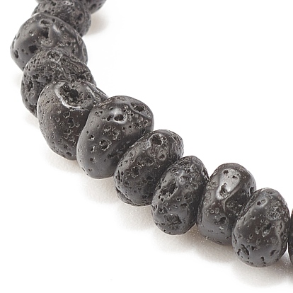 Natural Lava Rock Nugget Beaded Stretch Bracelet, Essential Oil Gemstone Jewelry for Women