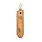 Electroplated Natural Quartz Crystal Pendants, with Real 18K Gold Plated Copper Findings, Nuggets
