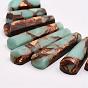 Assembled Synthetic Bronzite and Gemstone Beads Strands, Graduated Fan Pendants, Focal Beads