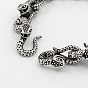 Bijoux rétro à la mode 304 bracelets de serpent d'acier inoxydable pour les hommes, avec des agrafes, 230x9x10mm