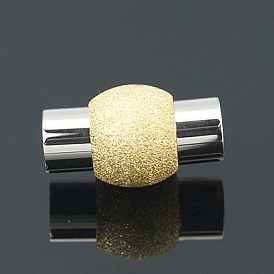304 cierres magnéticos texturizados de acero inoxidable con extremos para pegar, oval, 19x11 mm, agujero: 6 mm