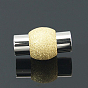 304 fermoirs magnétiques texturés en acier inoxydable avec extrémités collées, ovale, 19x11mm, Trou: 6mm