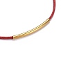 Bracelets ajustables, avec cordon en coton ciré et perles en laiton, or