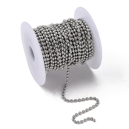 304 bille en acier inoxydable perlé chaînes, soudé, chaîne de décoration, 2.5mm