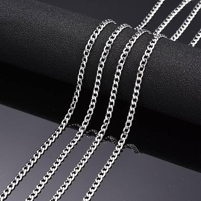 304 en acier inoxydable torsadée chaîne des chaînes de trottoir pour création de collier pour hommes, non soudée
