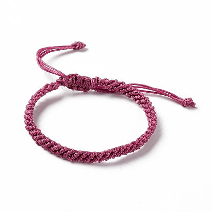 Bracelet cordon tressé en polyester ciré, bracelet réglable pour femme