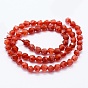 Natural Carnelian Beads Strands, Dyed & Heated, Faceted, Oval