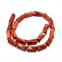 Jaspe rouge naturel perles de colonne de torsion brins, 21x10x10mm, Trou: 1mm, Environ 20 pcs/chapelet, 15.74 pouce