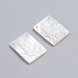 Natural White Shell Mother of Pearl Shell Pendants, Rectangle with Virgin Mary