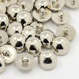 Bouton acrylique de placage de tige 1-trou, boutons demi-rond / dôme, 15x6mm, Trou: 2mm