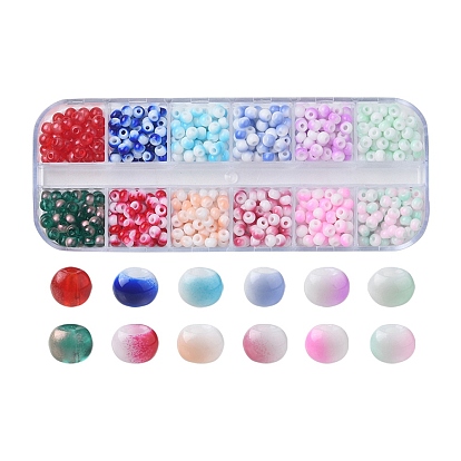 48g 12couleurs 6/0 perles de verre opaques, trou rond, rondelle