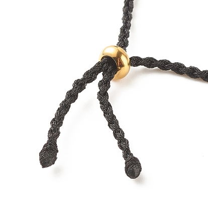 Bracelet cordon polyester tressé, avec 201 billes en acier inoxydable, pour la fabrication de bracelets coulissants