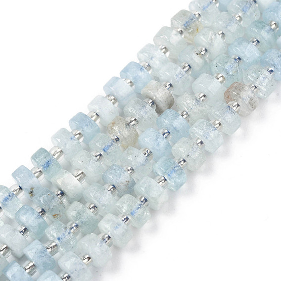 Perlas naturales de color turquesa hebras, con granos de la semilla, perlas heishi, Disco redondo plano
