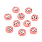 Handmade Polymer Clay Cabochons, Flat Round with Expression