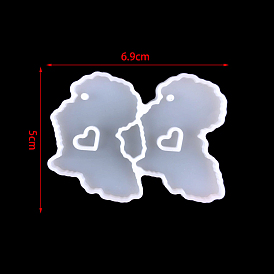 Silicone Pendant Molds, Resin Casting Molds, for UV Resin, Epoxy Resin Craft Making, Map of Africa with Heart