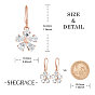 SHEGRACE Brass Dangle Earrings, with Grade AAA Cubic Zirconia, Flower
