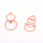 Christmas Alloy Open Back Bezel Pendants, For DIY Epoxy Resin, Pressed Flower Jewelry, Mixed Shapes